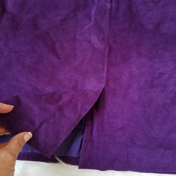 Fashion Attitudes Purple Suede Skirt - Picture 5 of 6